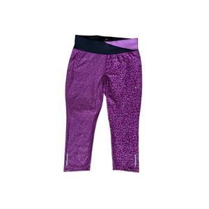 Nike Dri-Fit Cropped Leggings-Running-Purple Black Taupe- Small